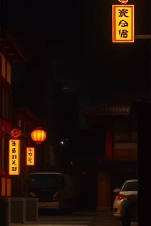老巷面馆市井生活剧面摊夜景竖版封面